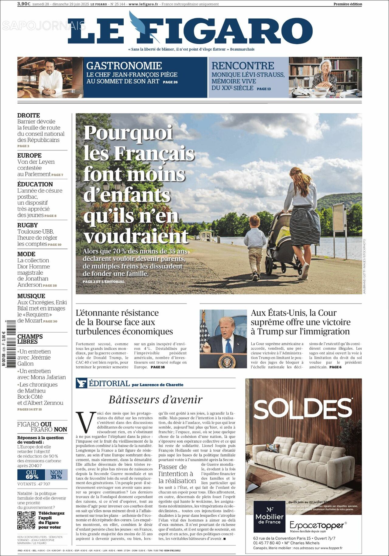 Le Figaro, edición del sábado 28 de junio de 2025 Le Figaro, edición del sábado 28 de junio de 2025