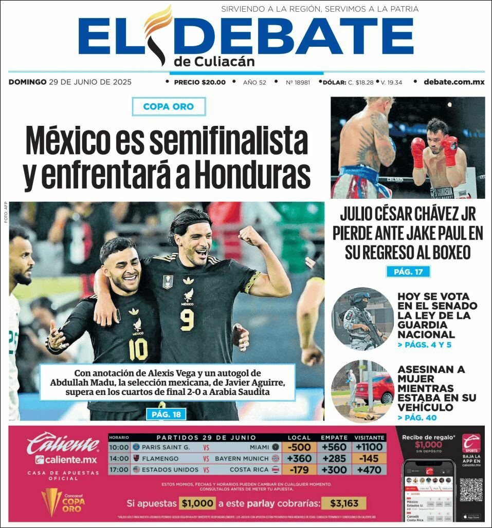 El Debate Culiacán, edición del domingo 29 de junio de 2025 El Debate Culiacán, edición del domingo 29 de junio de 2025