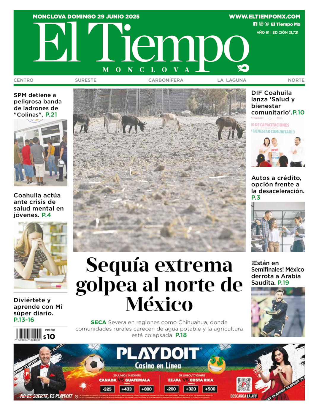 El Tiempo Monclova, edición del domingo 29 de junio de 2025 El Tiempo Monclova, edición del domingo 29 de junio de 2025