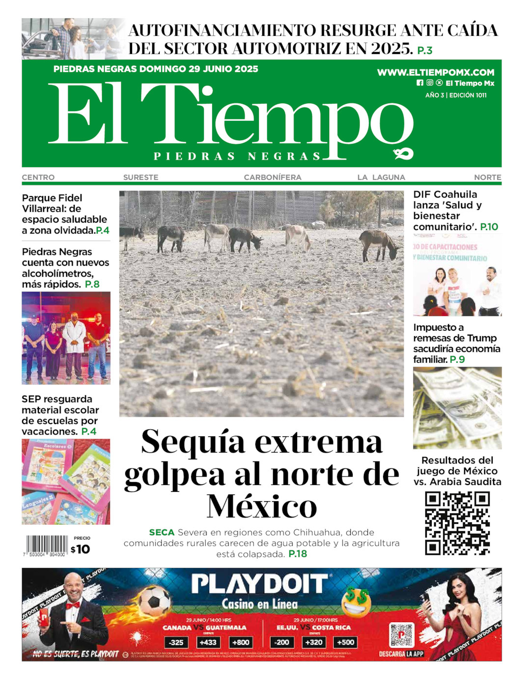 El Tiempo Piedras Negras, edición del domingo 29 de junio de 2025 El Tiempo Piedras Negras, edición del domingo 29 de junio de 2025