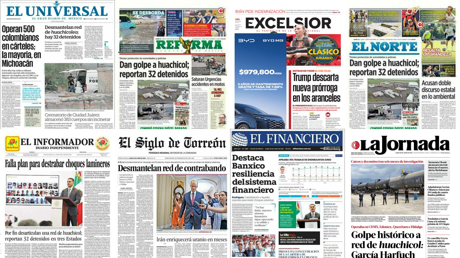 Portadas de periódicos impresos más importantes de México hoy