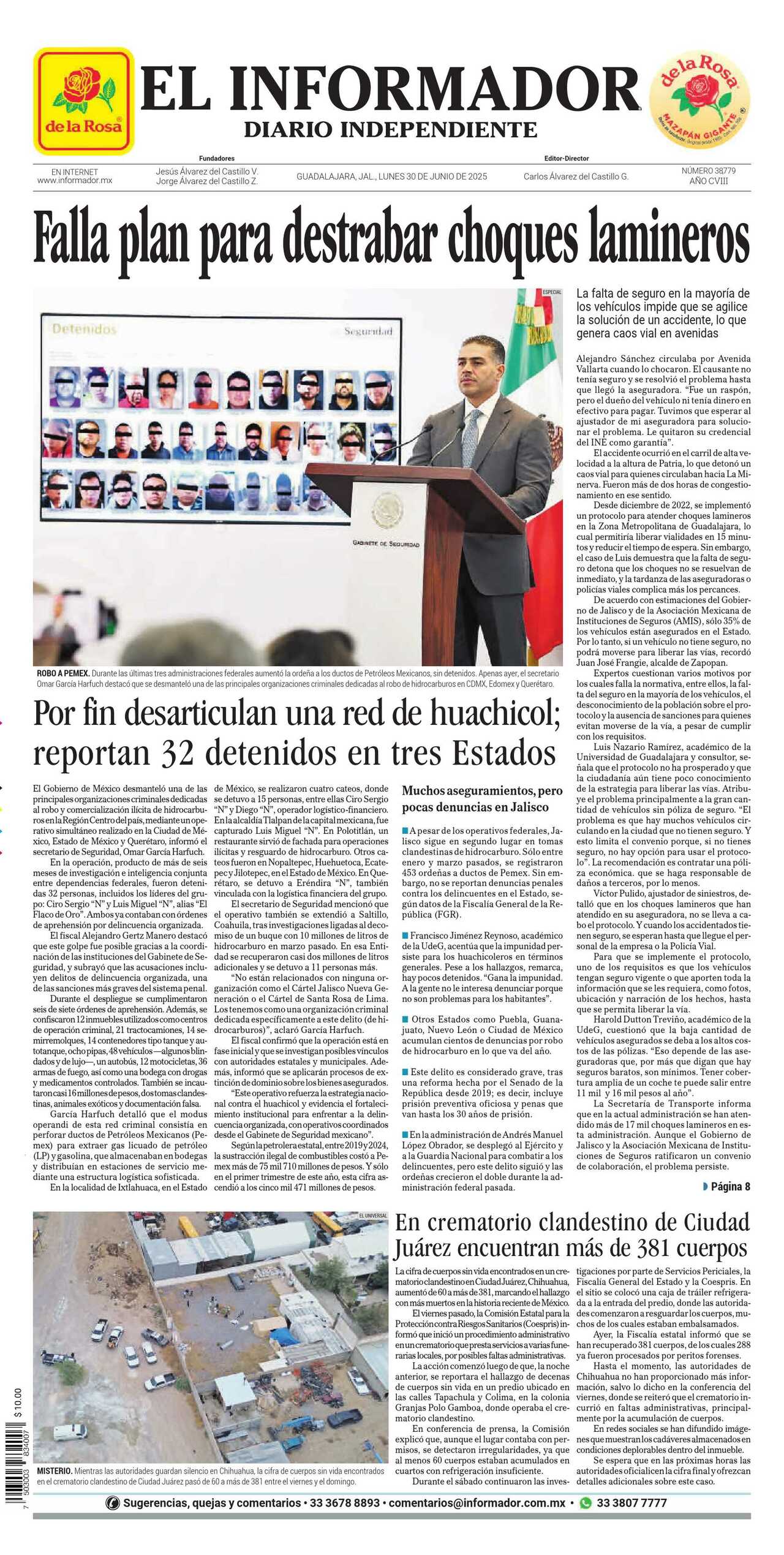 El Informador, edición del lunes 30 de junio de 2025