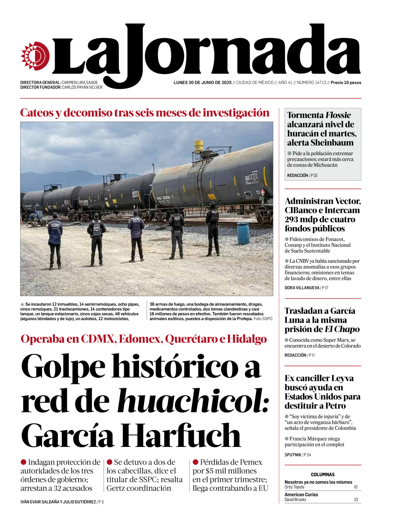 La Jornada, edición del lunes 30 de junio de 2025