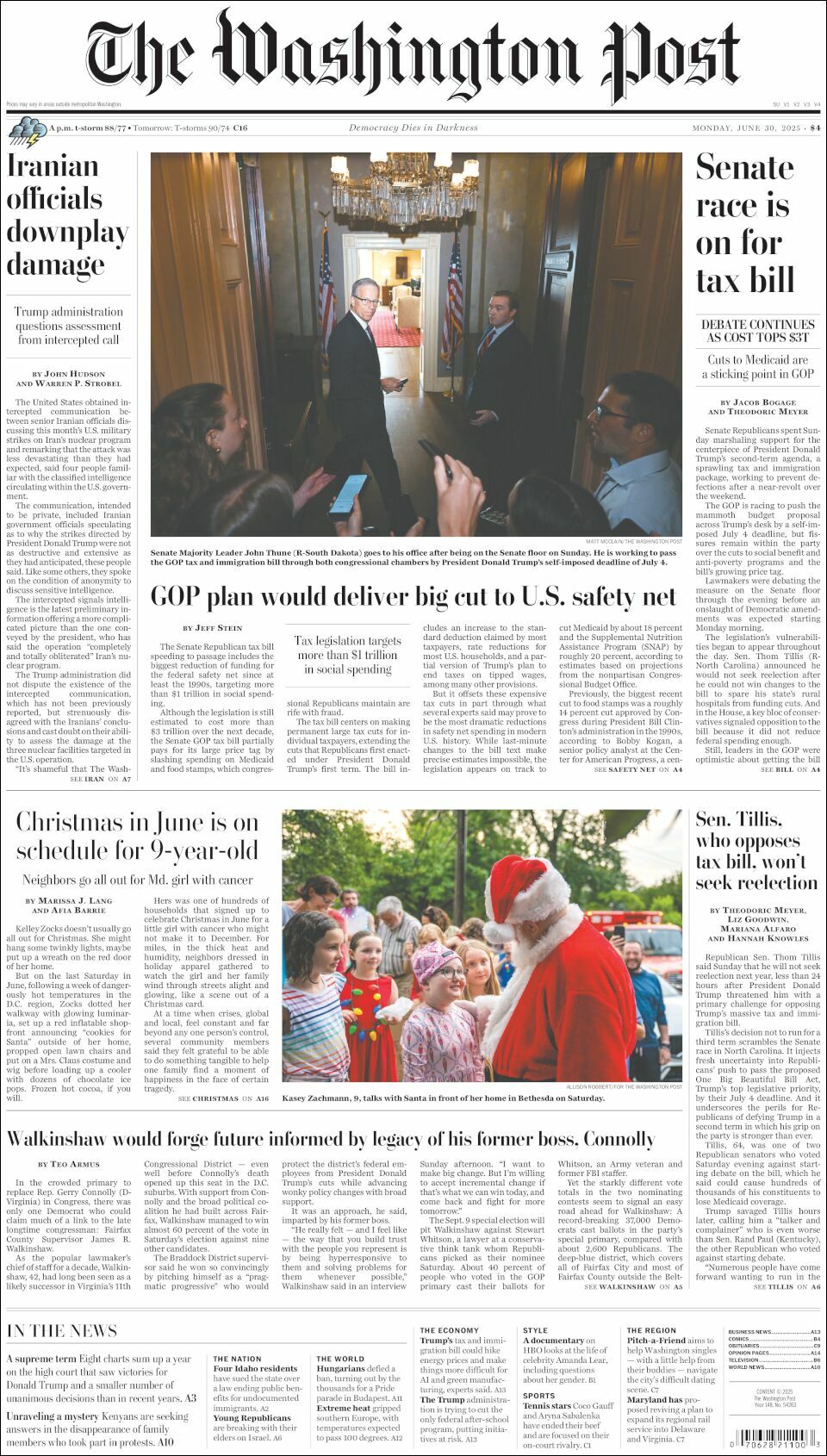 The Washington Post, edición del lunes 30 de junio de 2025