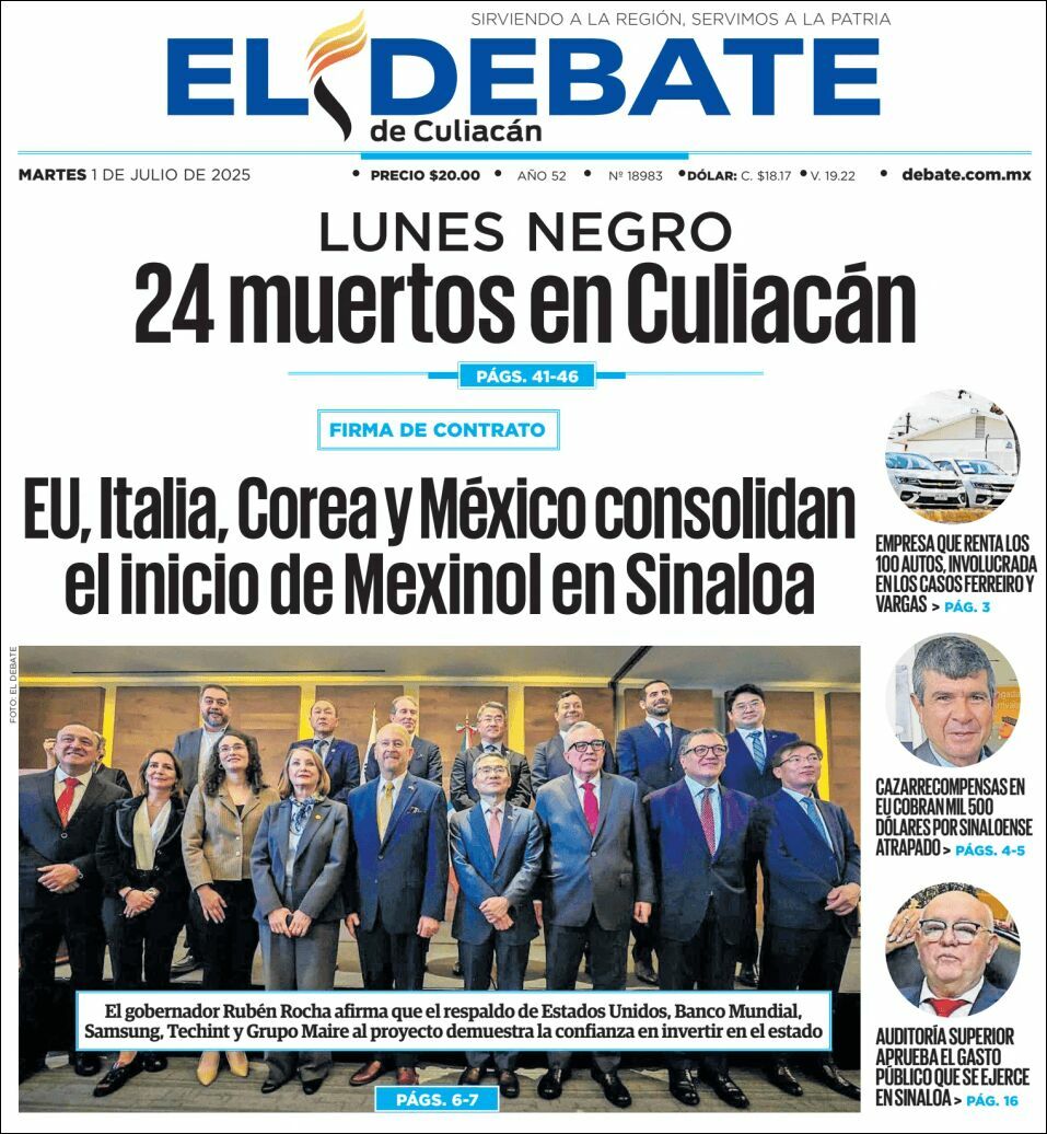 El Debate Culiacán, edición del martes 01 de julio de 2025
