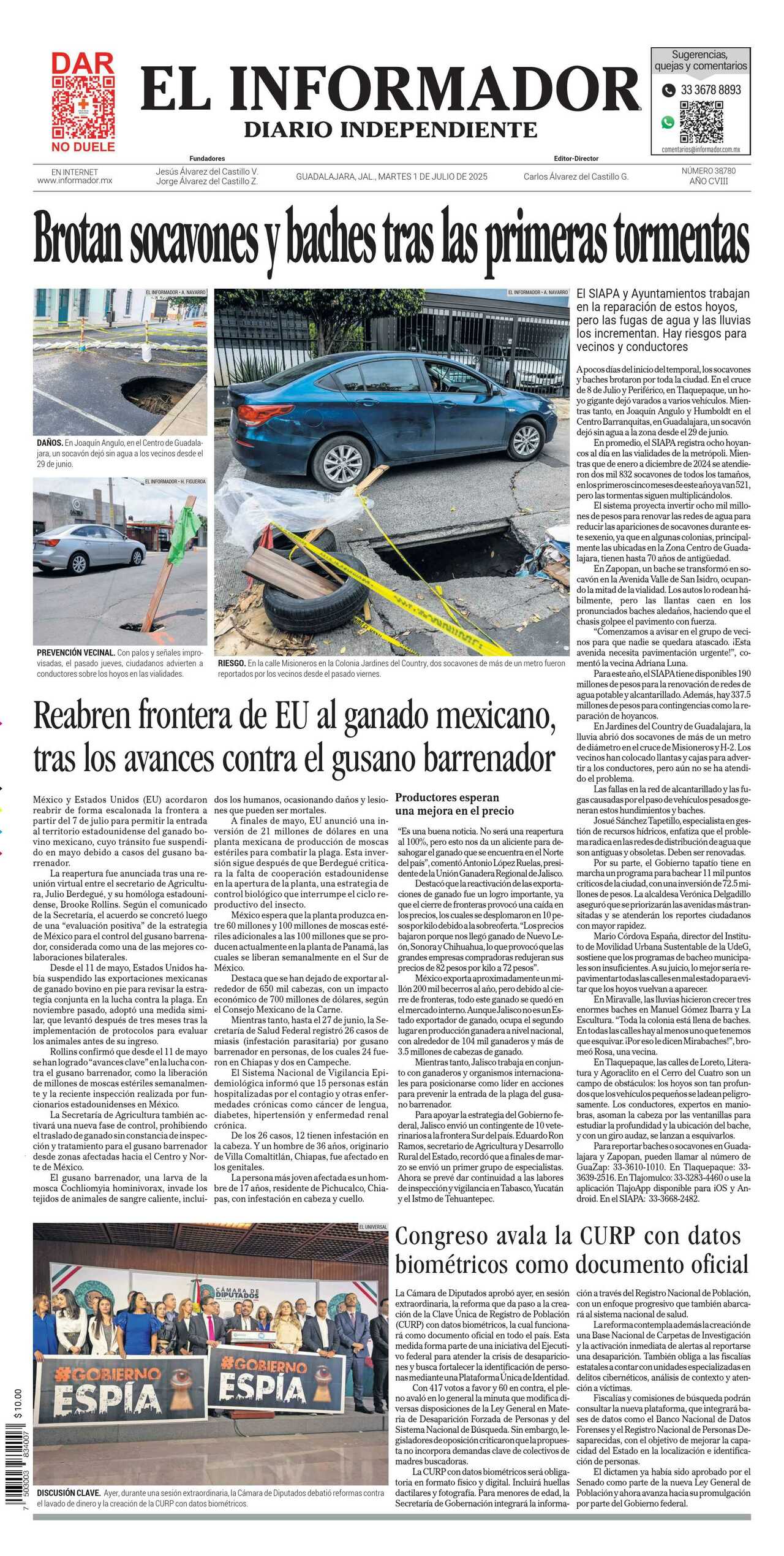 El Informador, edición del martes 01 de julio de 2025