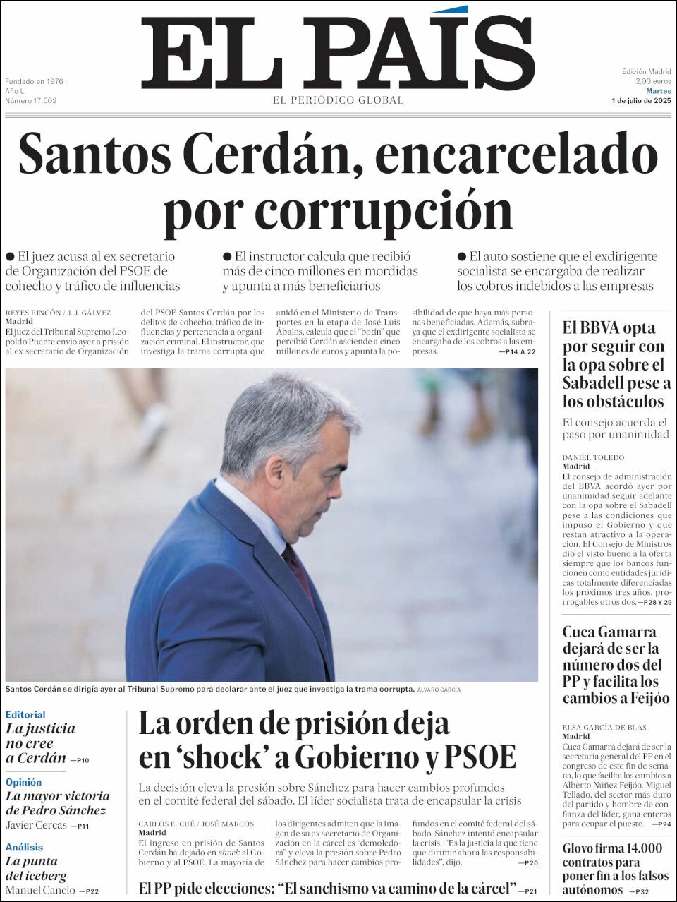 El País, edición del martes 01 de julio de 2025