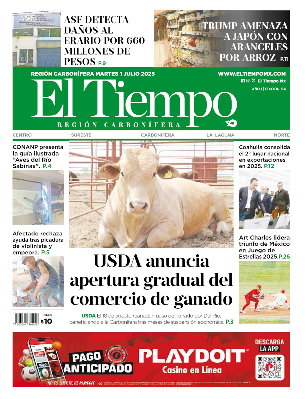 El Tiempo Región Carbonífera, edición del martes 01 de julio de 2025