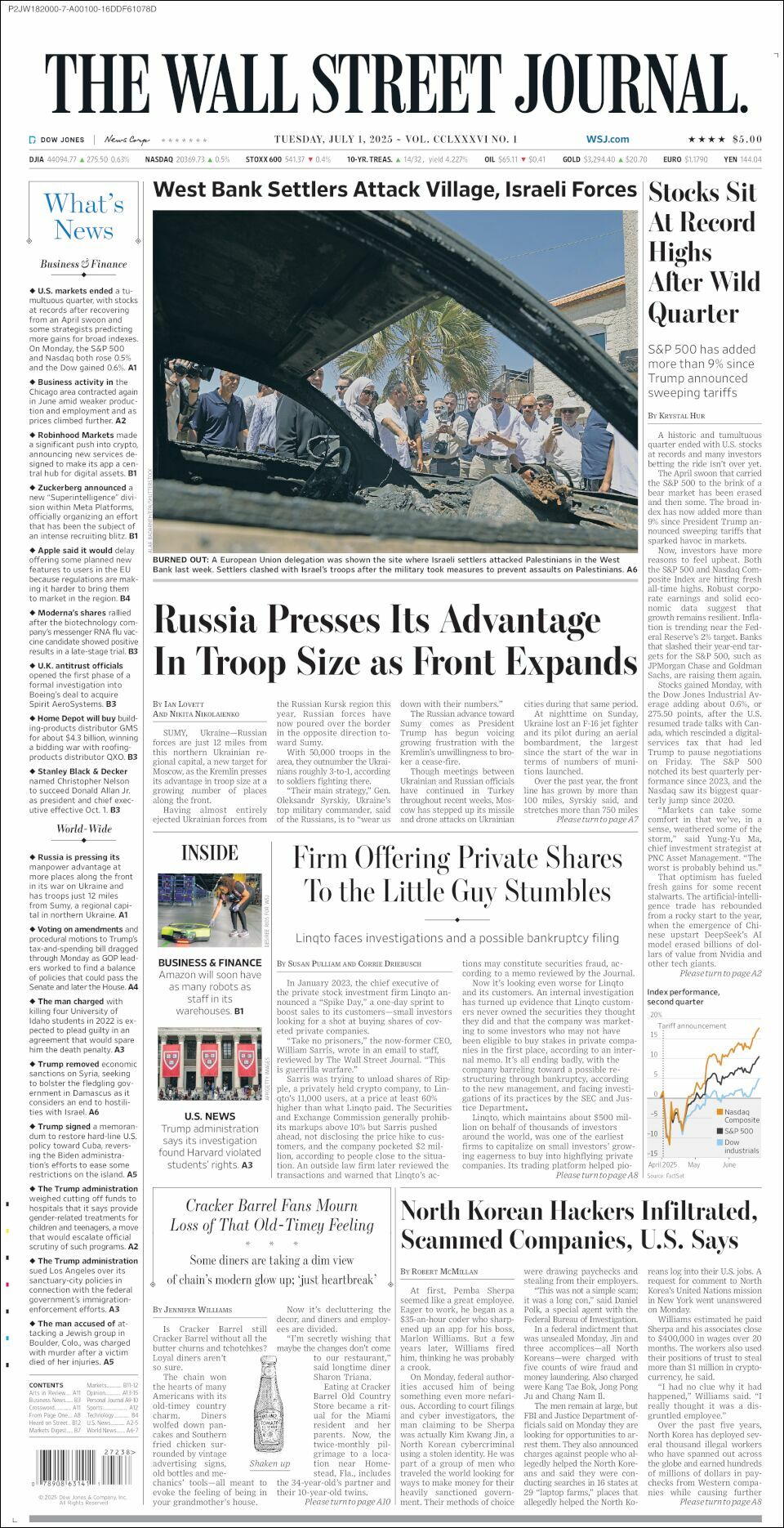 The Wall Street Journal, edición del martes 01 de julio de 2025