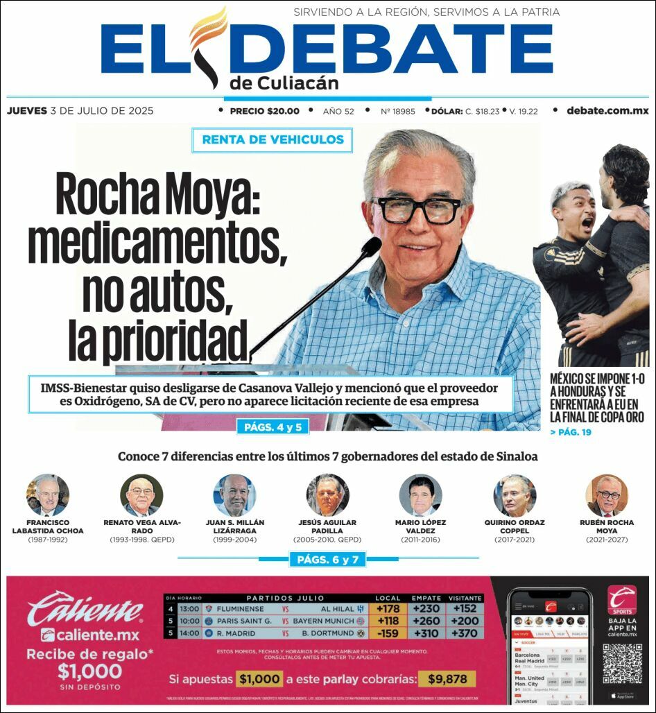 El Debate Culiacán, edición del jueves 03 de julio de 2025 El Debate Culiacán, edición del jueves 03 de julio de 2025