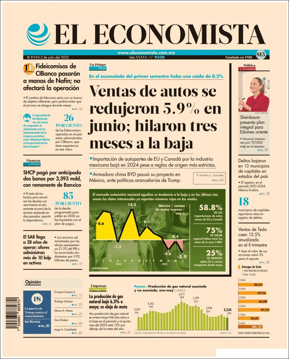 El Economista, edición del jueves 03 de julio de 2025 El Economista, edición del jueves 03 de julio de 2025