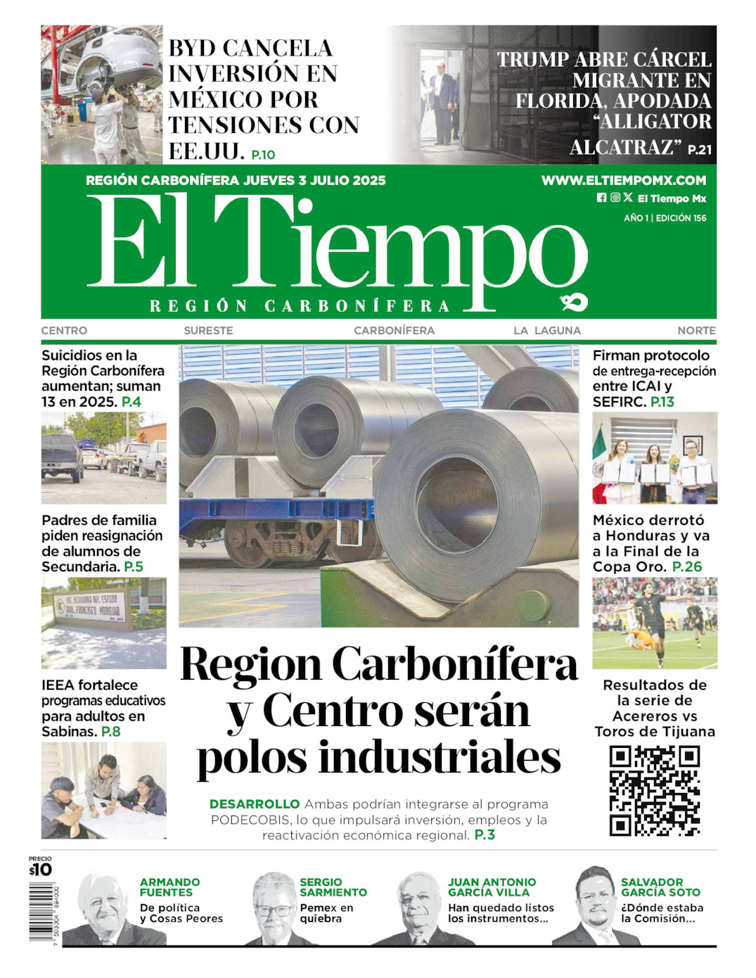 El Tiempo Región Carbonífera, edición del jueves 03 de julio de 2025 El Tiempo Región Carbonífera, edición del jueves 03 de julio de 2025