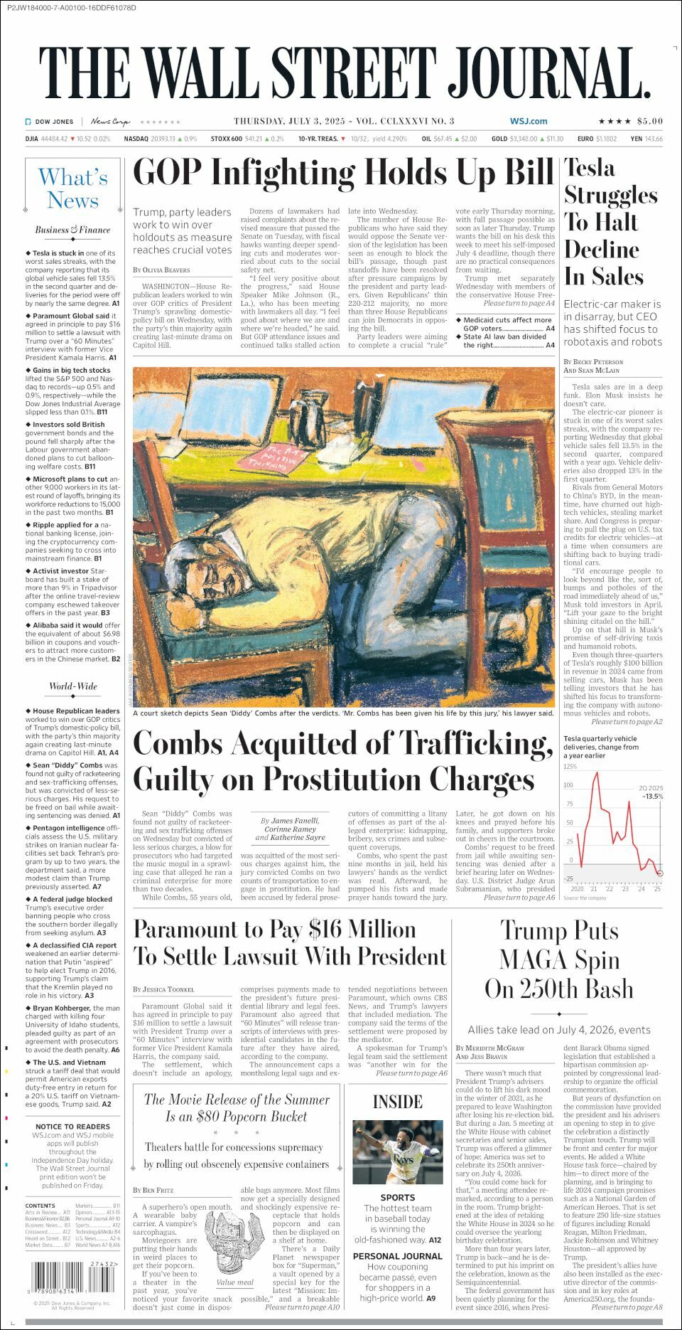 The Wall Street Journal, edición del jueves 03 de julio de 2025 The Wall Street Journal, edición del jueves 03 de julio de 2025
