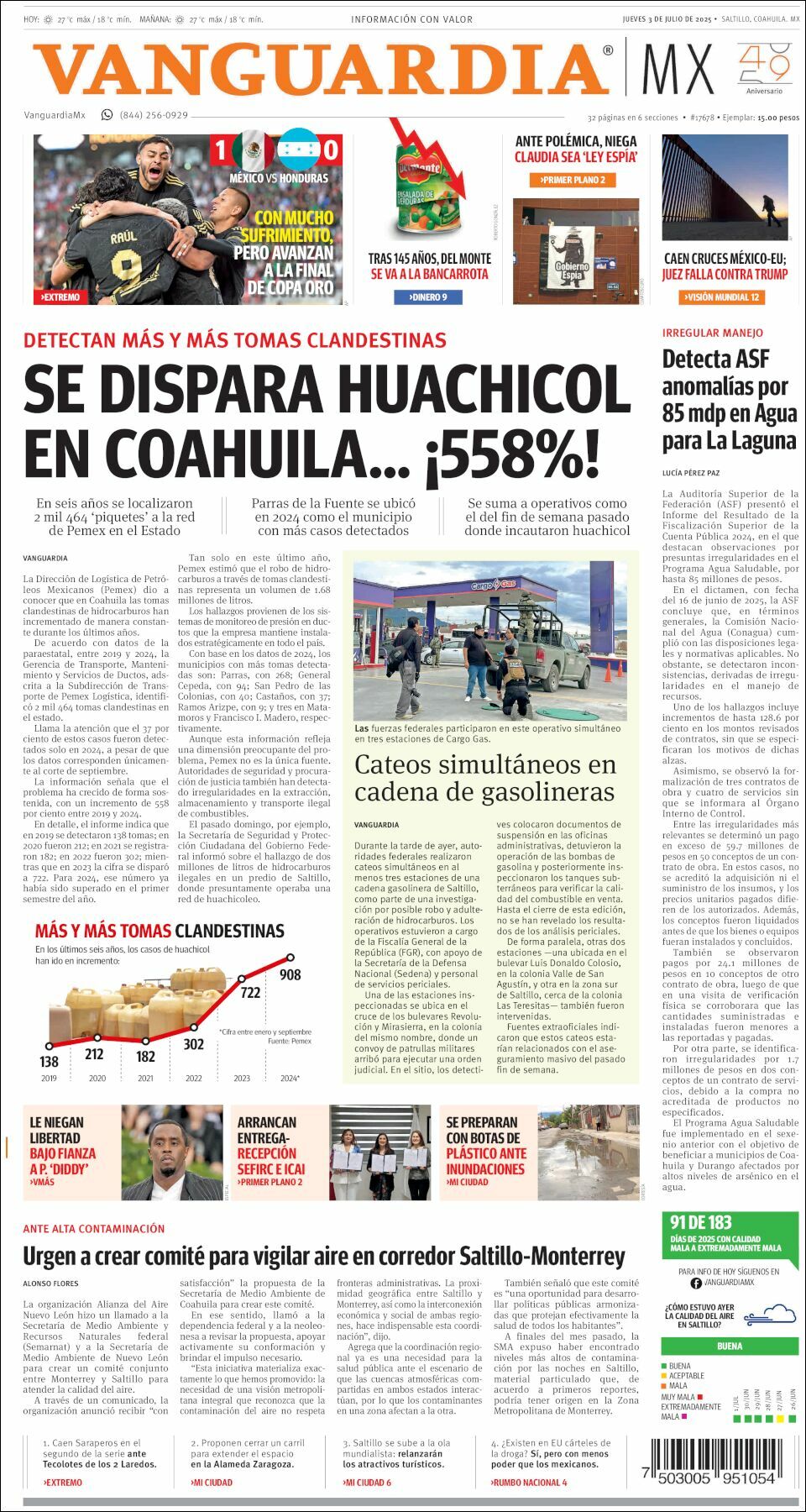 Vanguardia, edición del jueves 03 de julio de 2025 Vanguardia, edición del jueves 03 de julio de 2025
