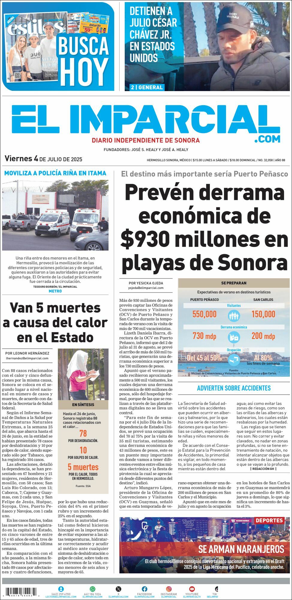 El Imparcial, edición del viernes 04 de julio de 2025 El Imparcial, edición del viernes 04 de julio de 2025