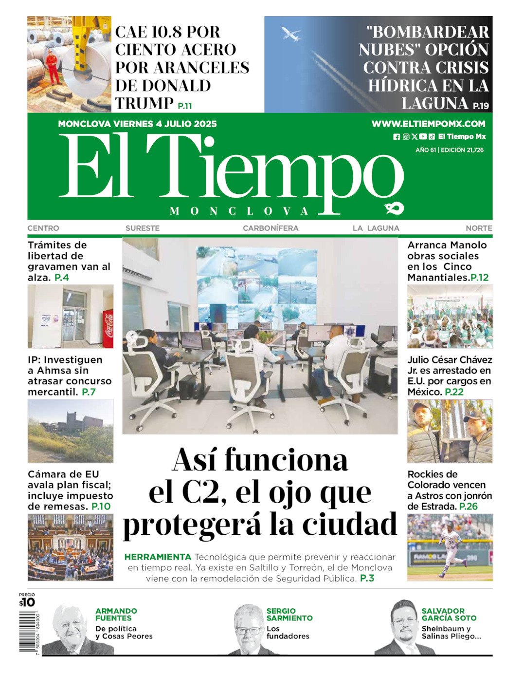 El Tiempo Monclova, edición del viernes 04 de julio de 2025 El Tiempo Monclova, edición del viernes 04 de julio de 2025