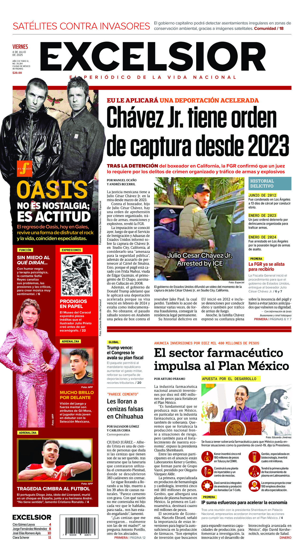 Excelsior, edición del viernes 04 de julio de 2025 Excelsior, edición del viernes 04 de julio de 2025