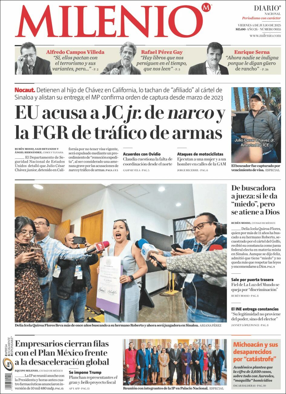 Milenio, edición del viernes 04 de julio de 2025 Milenio, edición del viernes 04 de julio de 2025