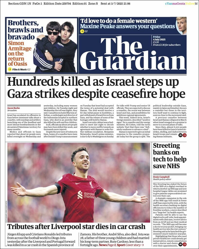 The Guardian, edición del viernes 04 de julio de 2025 The Guardian, edición del viernes 04 de julio de 2025