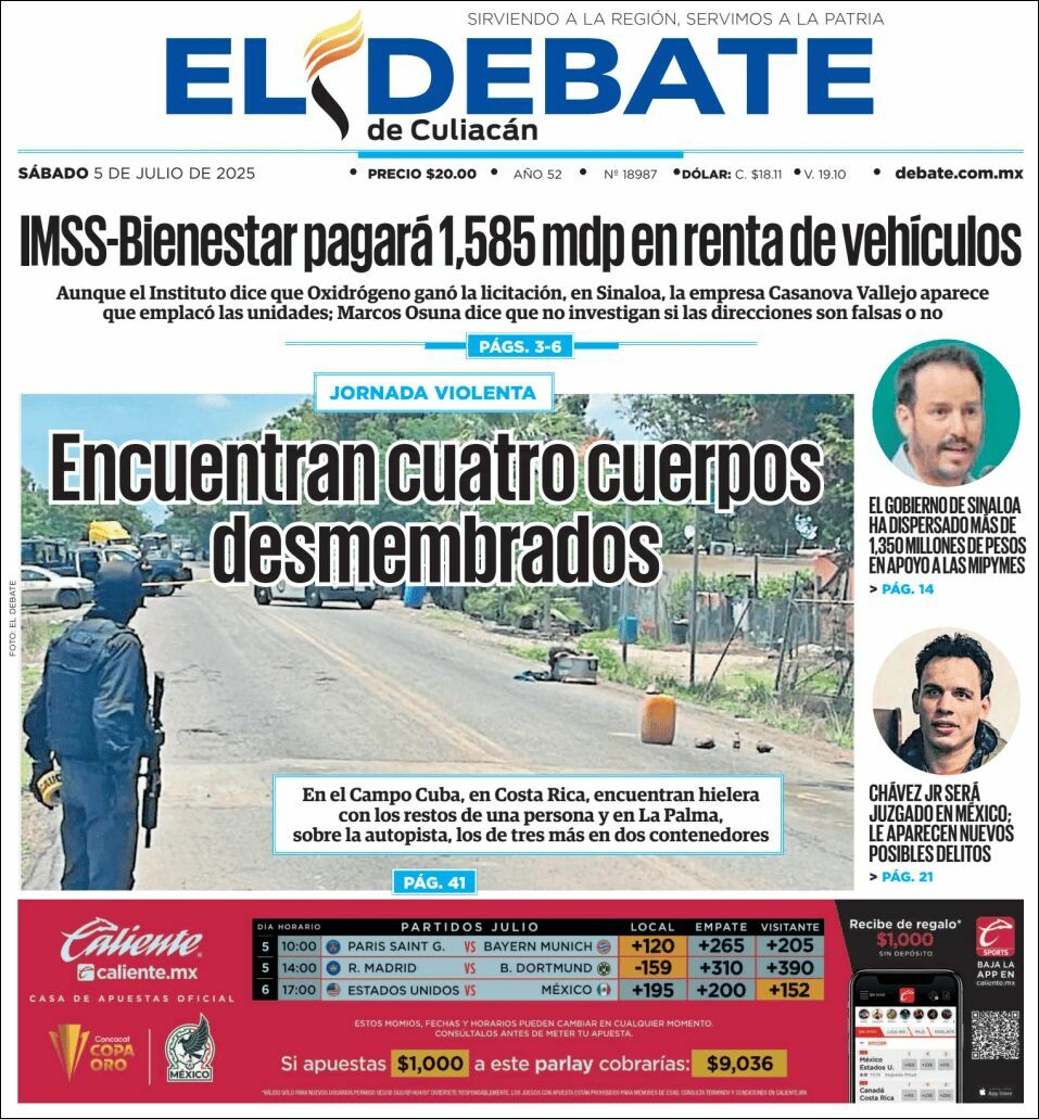 El Debate Culiacán, edición del sábado 05 de julio de 2025 El Debate Culiacán, edición del sábado 05 de julio de 2025