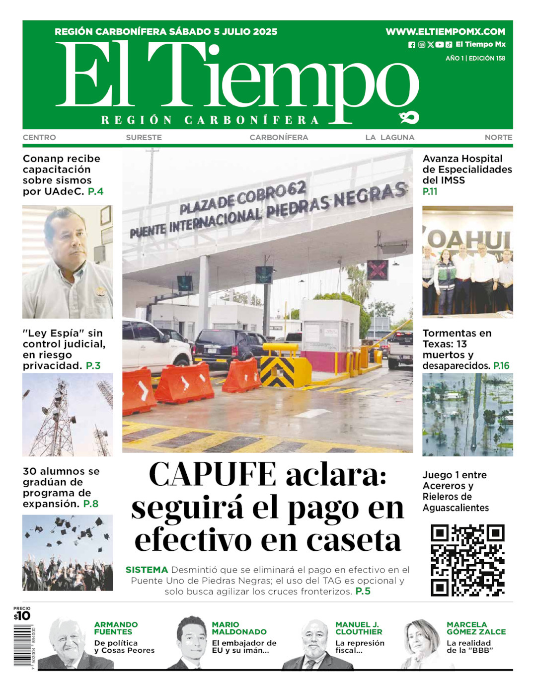 El Tiempo Región Carbonífera, edición del sábado 05 de julio de 2025 El Tiempo Región Carbonífera, edición del sábado 05 de julio de 2025