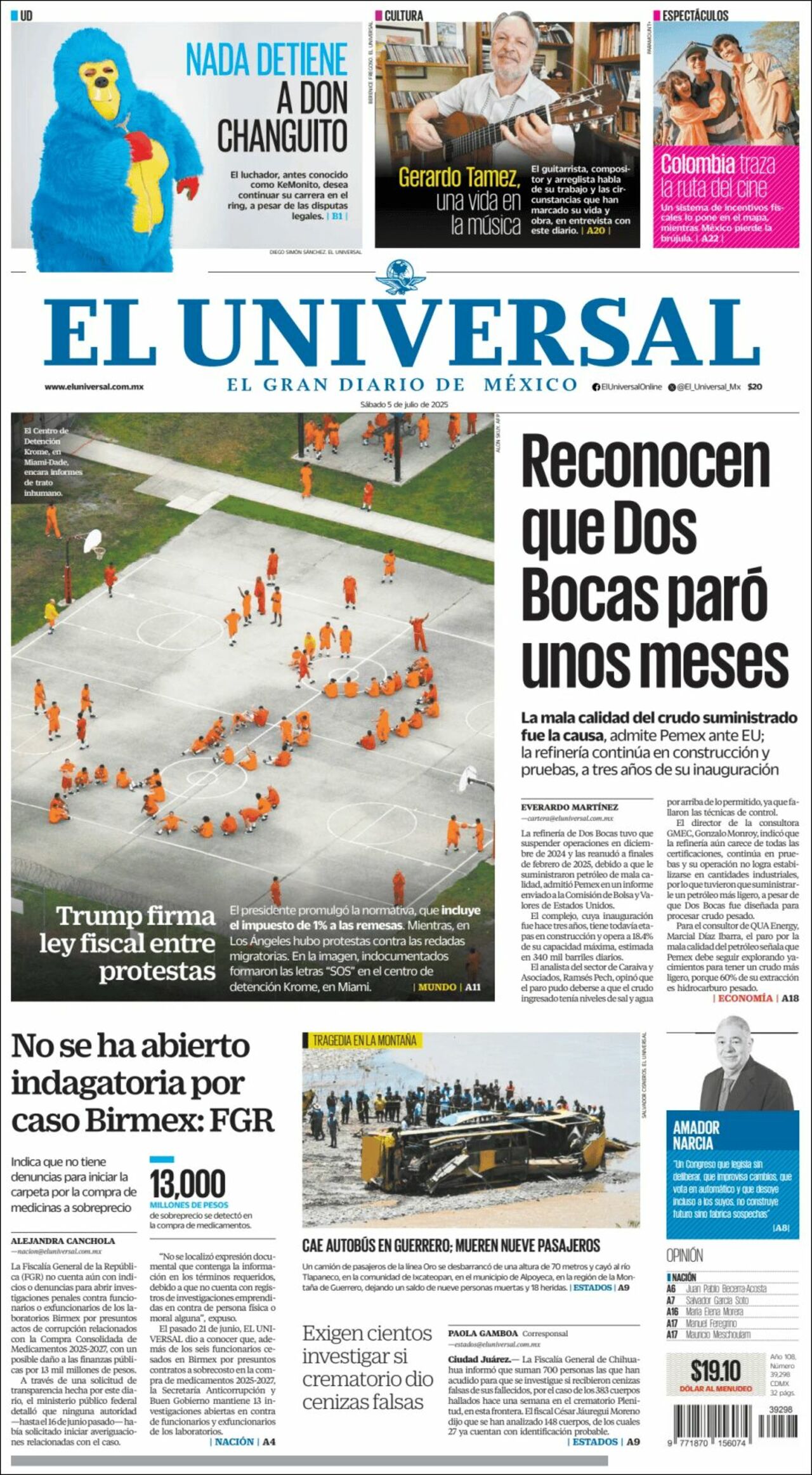 El Universal, edición del sábado 05 de julio de 2025 El Universal, edición del sábado 05 de julio de 2025