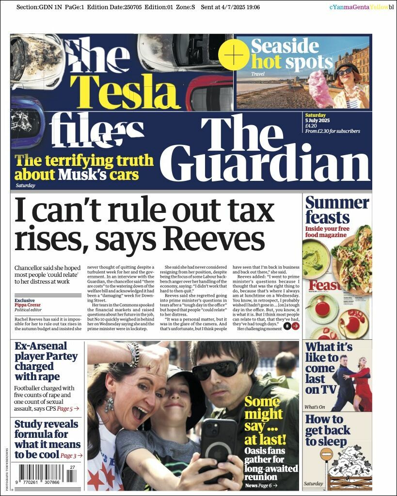 The Guardian, edición del sábado 05 de julio de 2025 The Guardian, edición del sábado 05 de julio de 2025