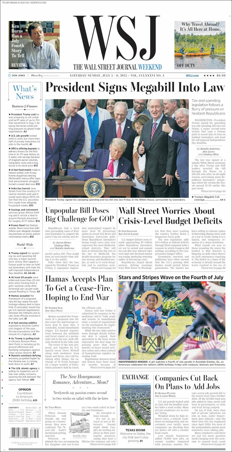 The Wall Street Journal, edición del sábado 05 de julio de 2025 The Wall Street Journal, edición del sábado 05 de julio de 2025