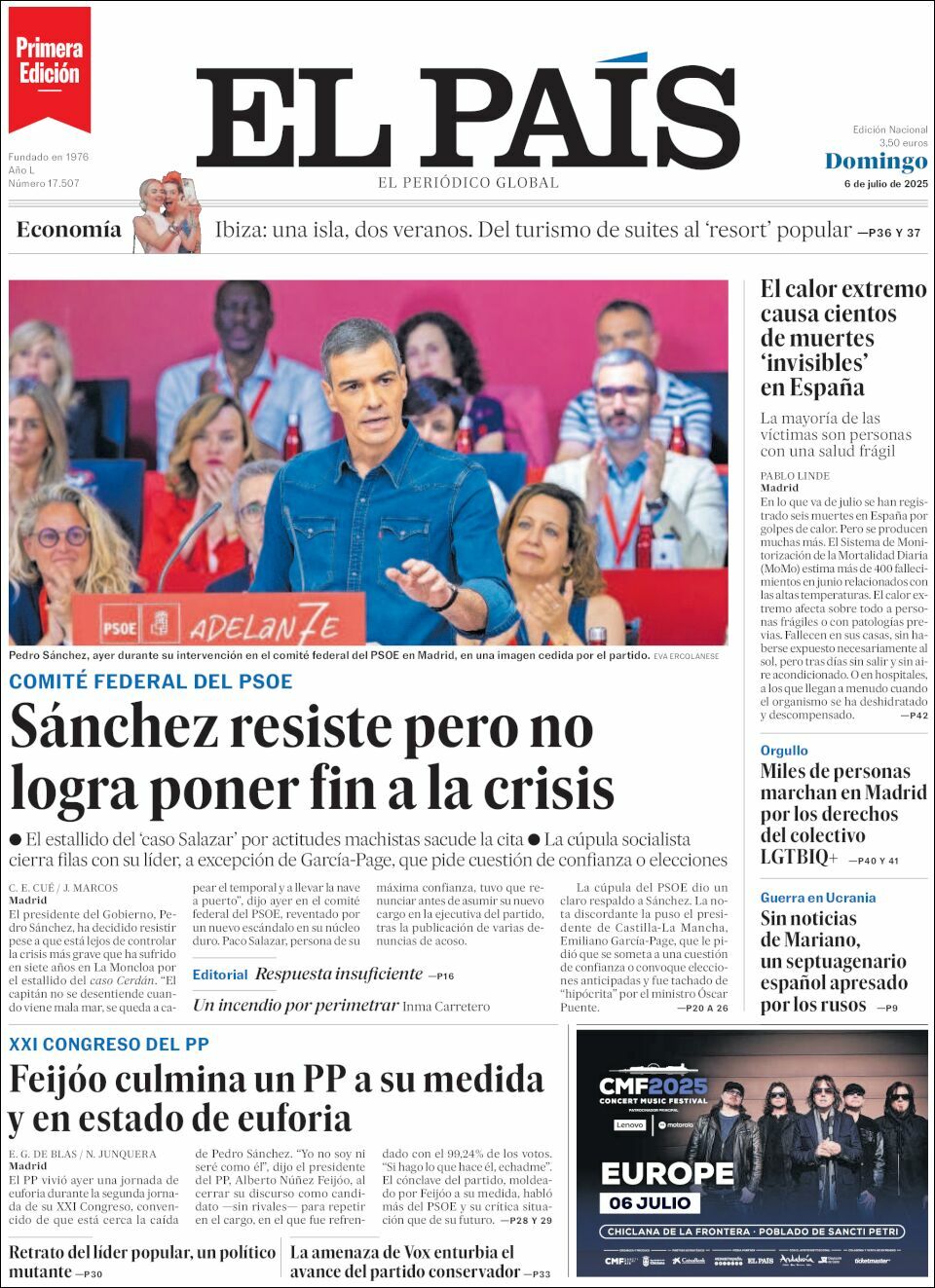 El País, edición del domingo 06 de julio de 2025 El País, edición del domingo 06 de julio de 2025