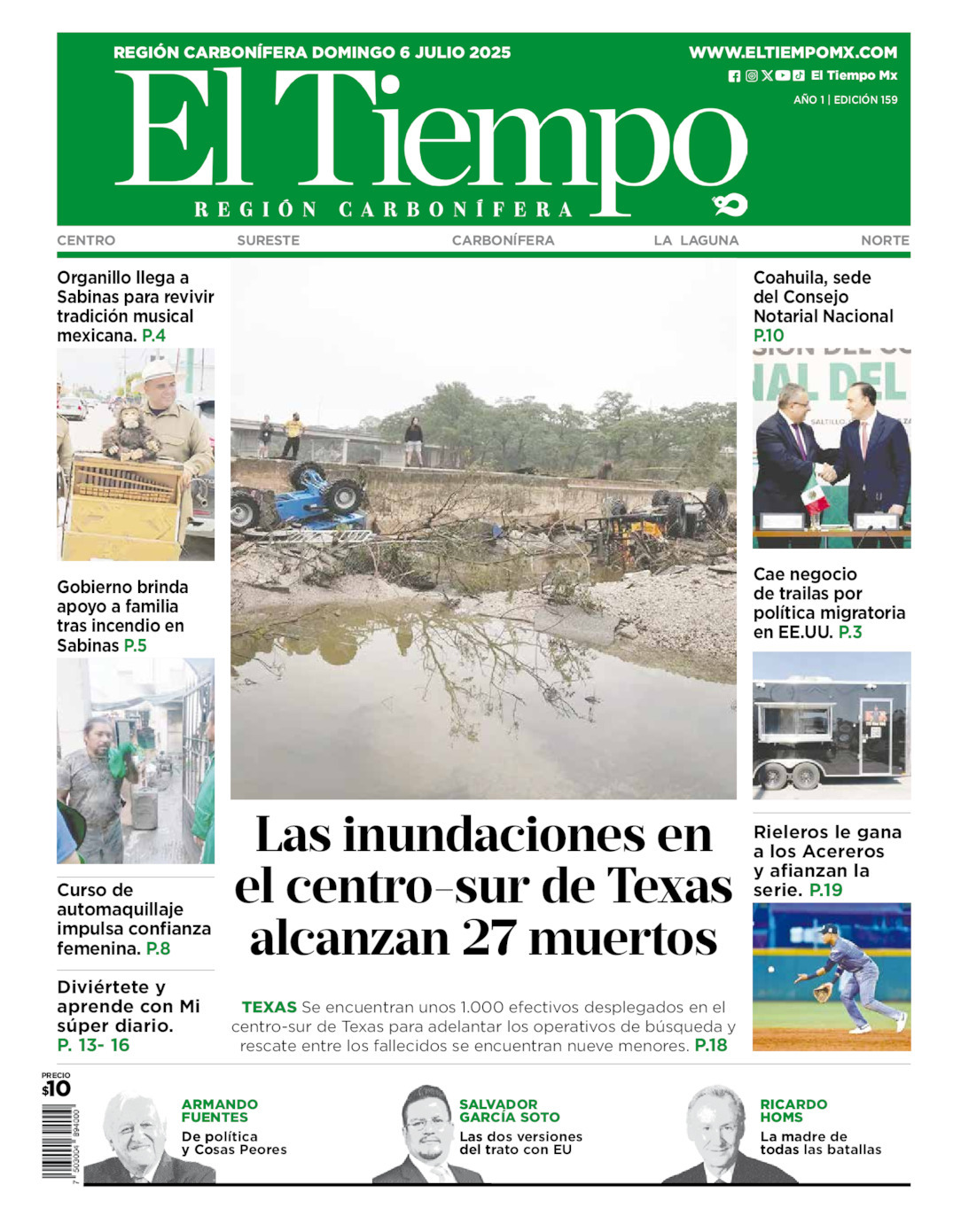 El Tiempo Región Carbonífera, edición del domingo 06 de julio de 2025 El Tiempo Región Carbonífera, edición del domingo 06 de julio de 2025
