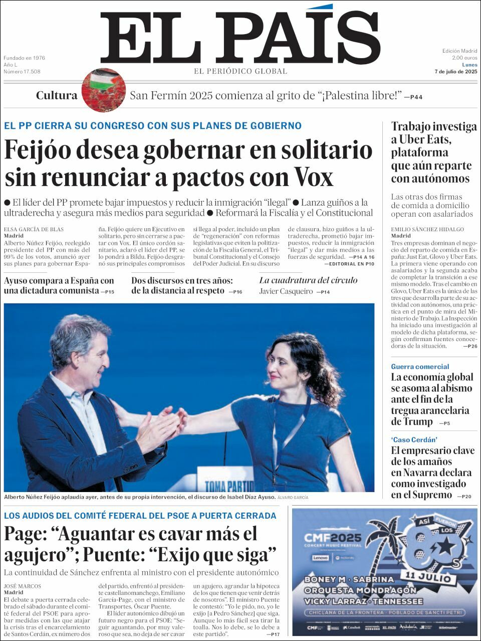 El País, edición del lunes 07 de julio de 2025 El País, edición del lunes 07 de julio de 2025