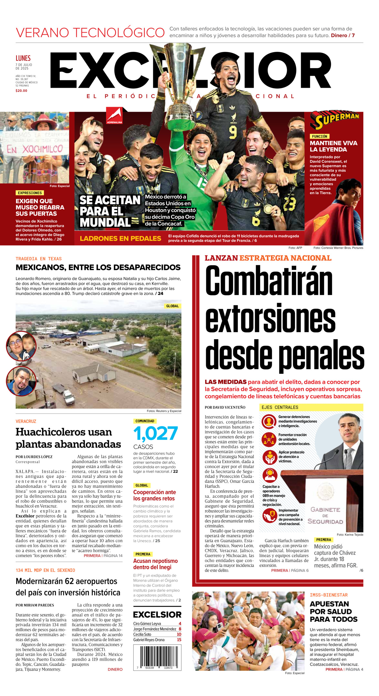 Excelsior, edición del lunes 07 de julio de 2025 Excelsior, edición del lunes 07 de julio de 2025