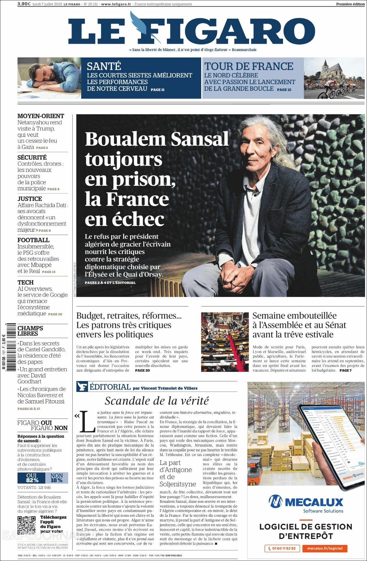 Le Figaro, edición del lunes 07 de julio de 2025 Le Figaro, edición del lunes 07 de julio de 2025