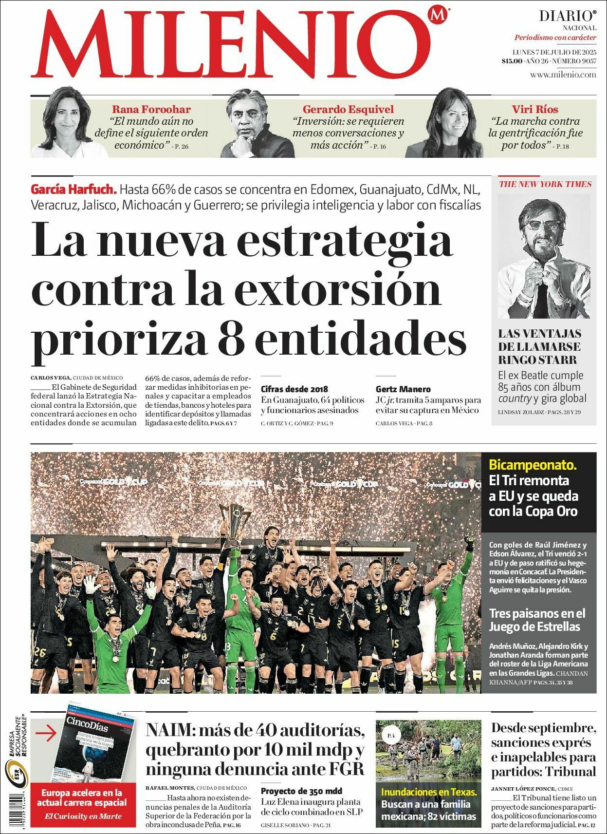 Milenio, edición del lunes 07 de julio de 2025 Milenio, edición del lunes 07 de julio de 2025