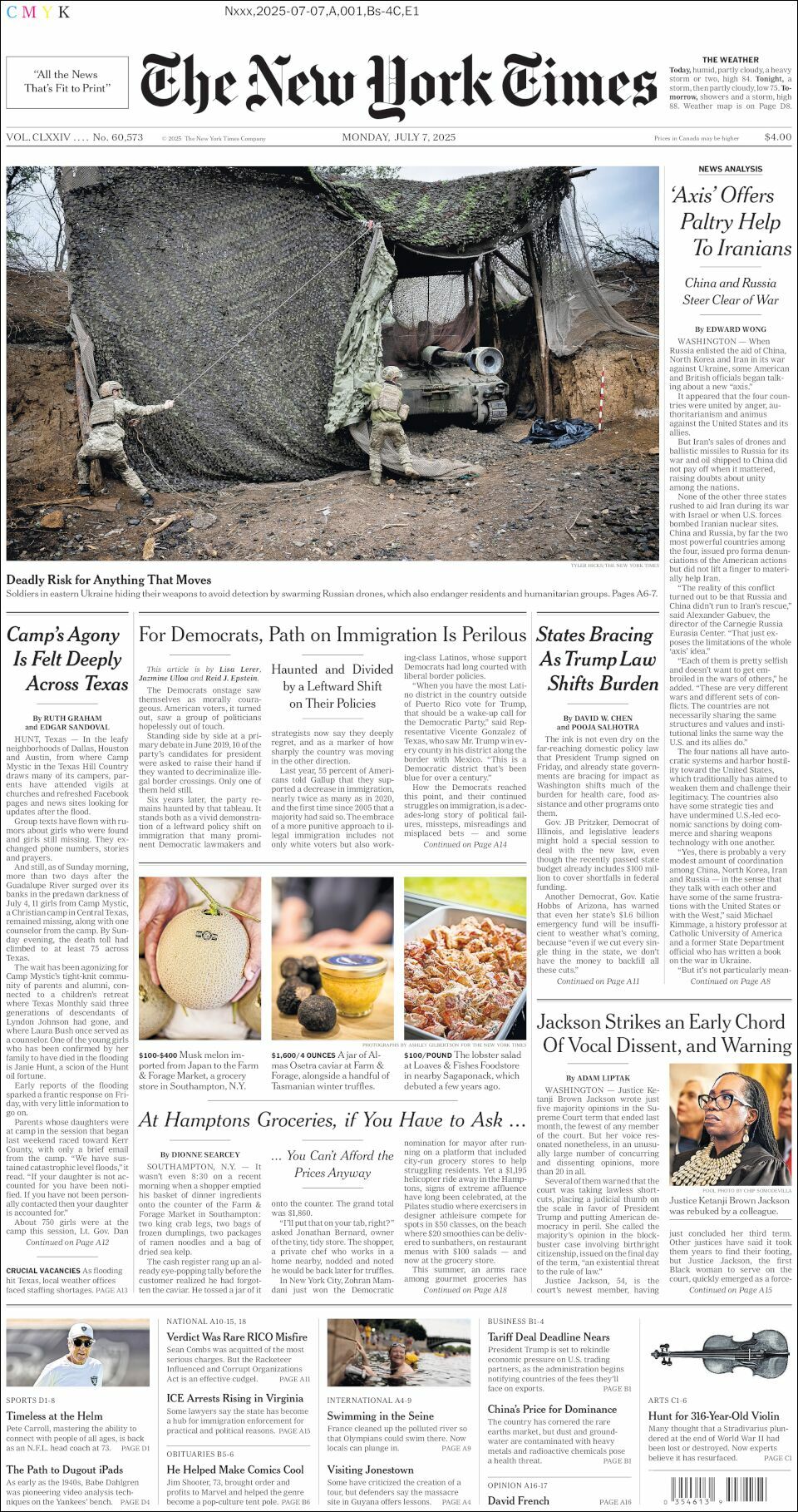 The New York Times, edición del lunes 07 de julio de 2025 The New York Times, edición del lunes 07 de julio de 2025