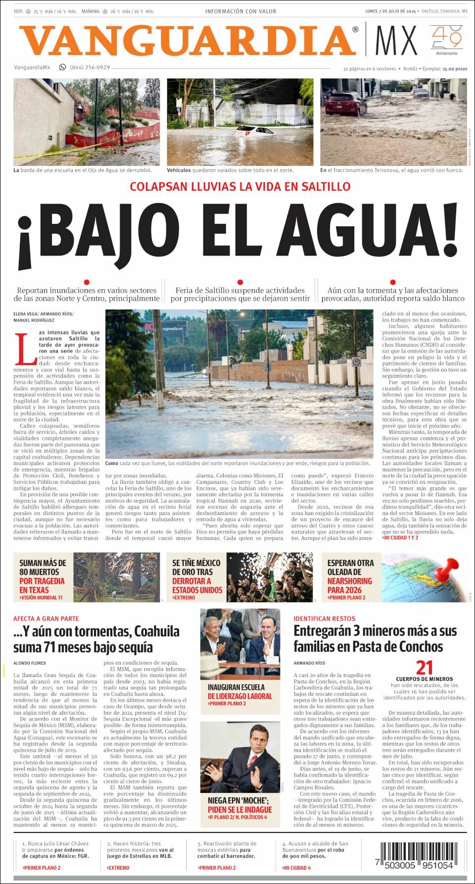 Vanguardia, edición del lunes 07 de julio de 2025 Vanguardia, edición del lunes 07 de julio de 2025