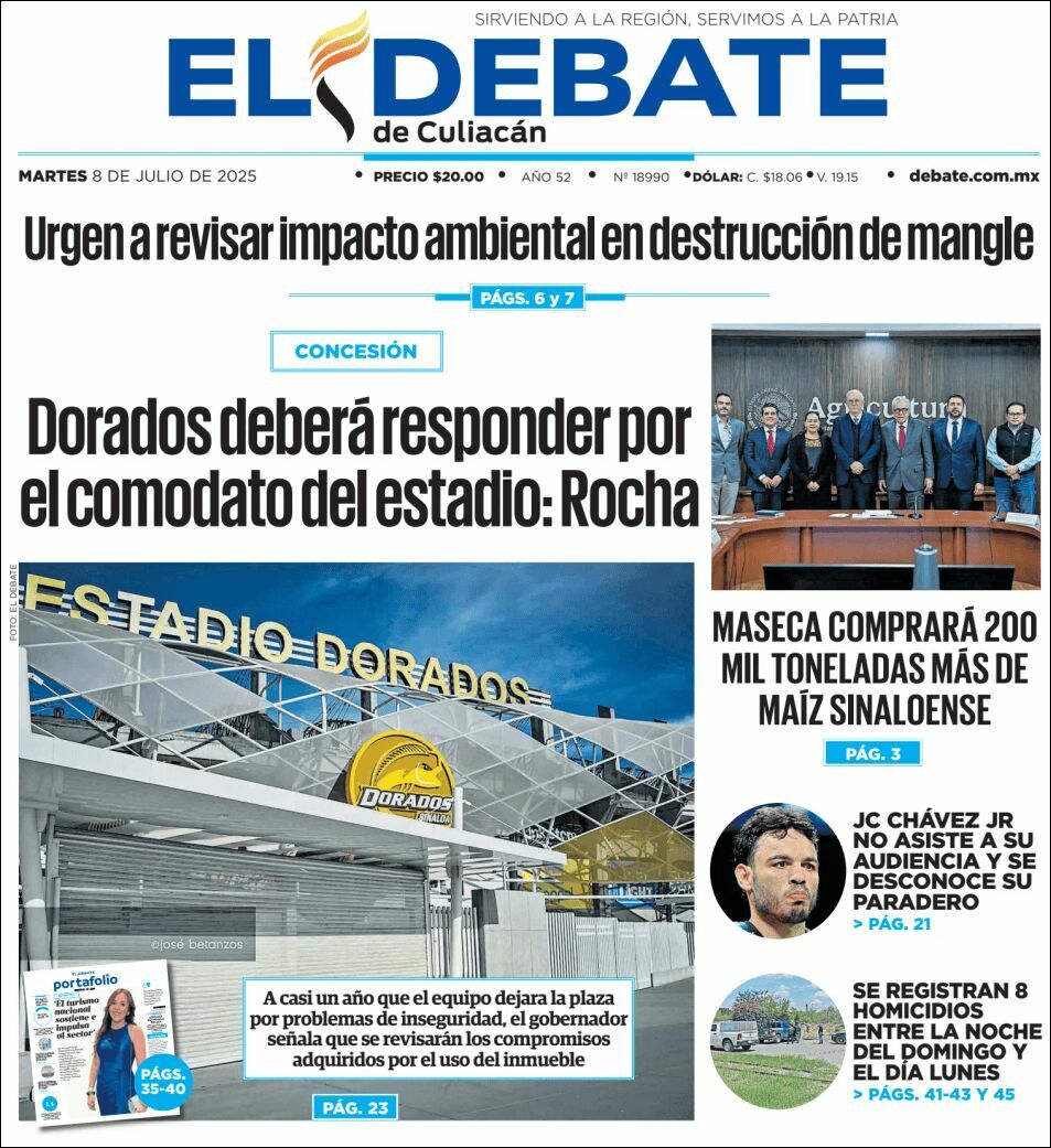 El Debate Culiacán, edición del martes 08 de julio de 2025 El Debate Culiacán, edición del martes 08 de julio de 2025