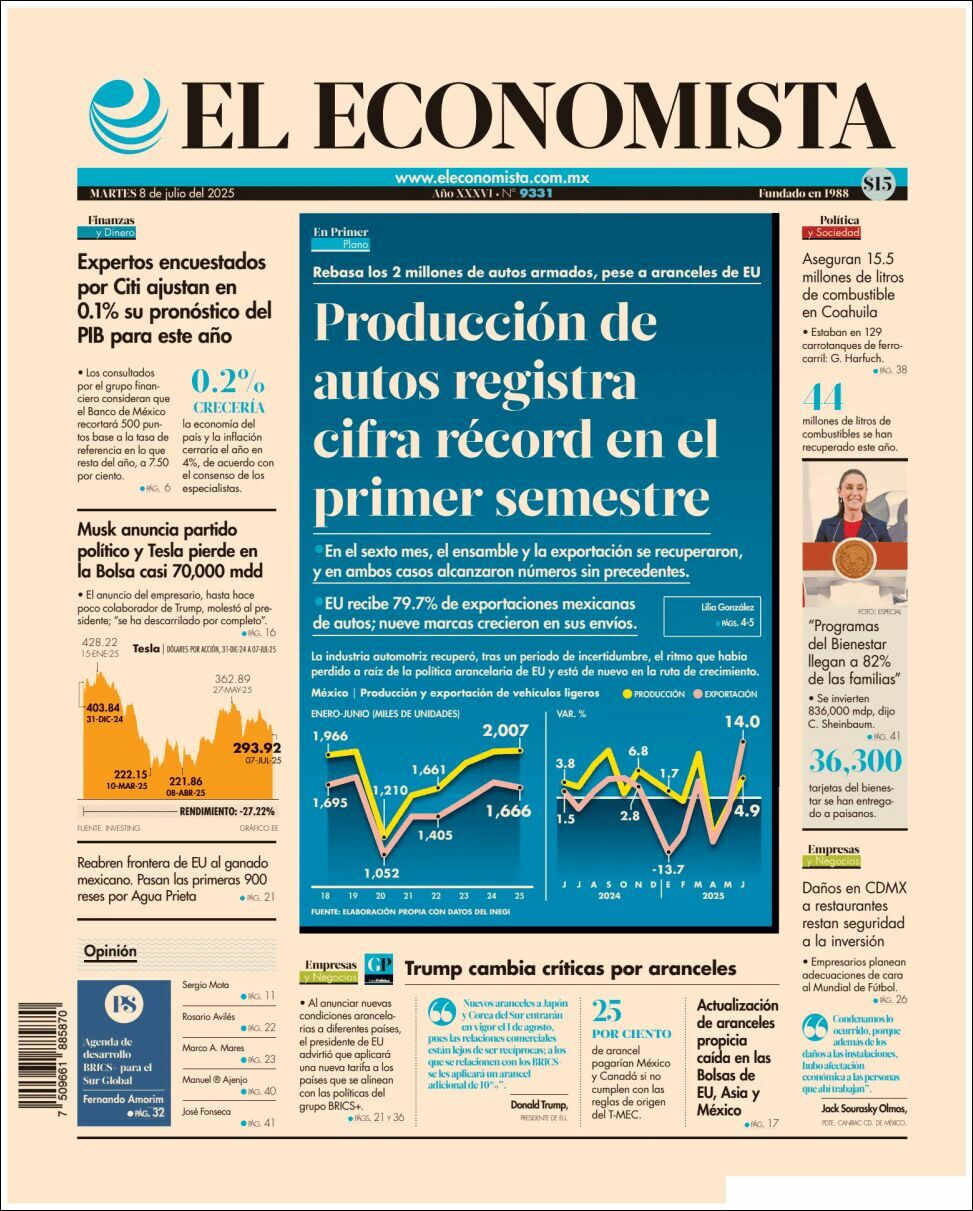 El Economista, edición del martes 08 de julio de 2025 El Economista, edición del martes 08 de julio de 2025