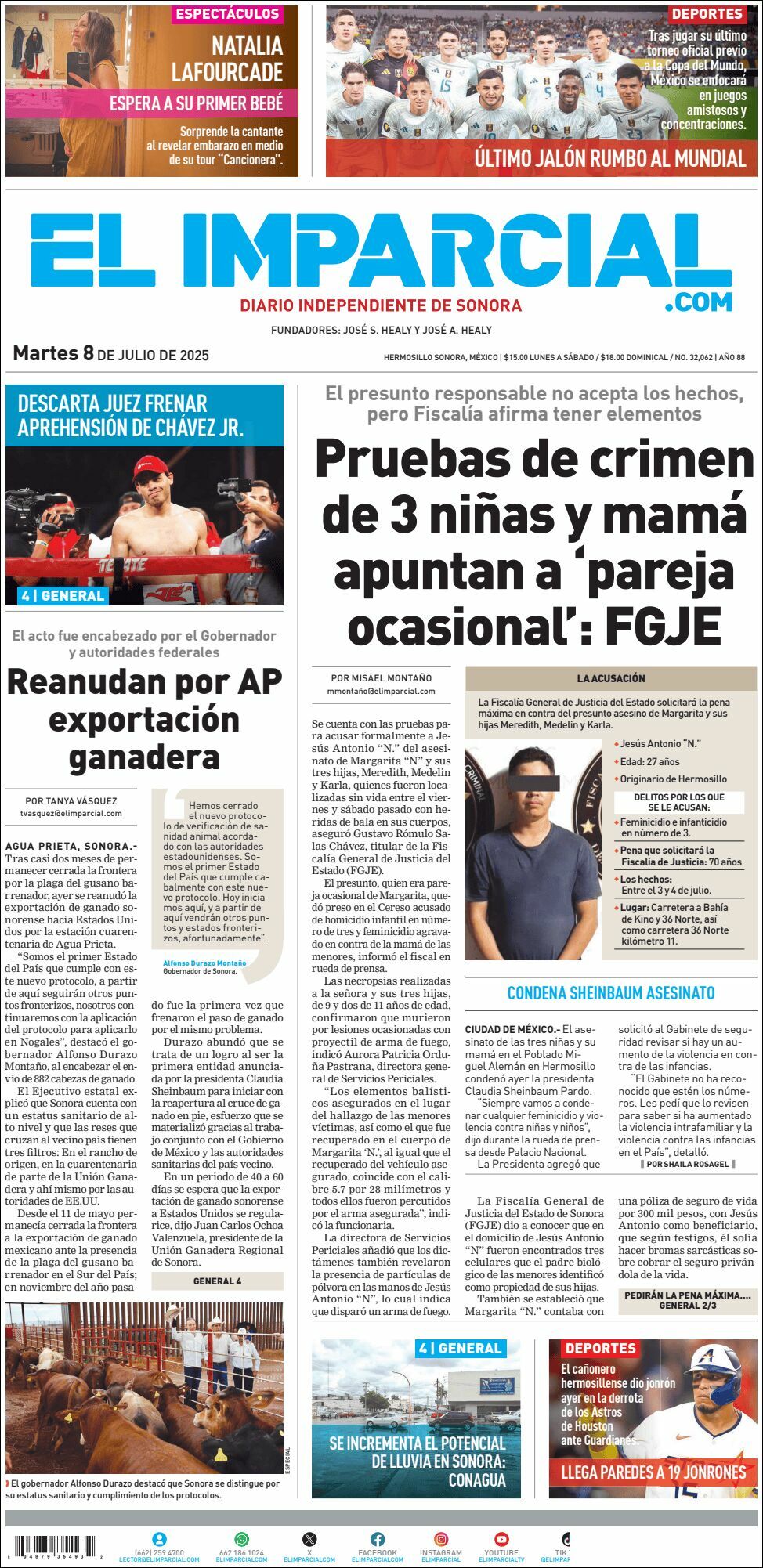 El Imparcial, edición del martes 08 de julio de 2025 El Imparcial, edición del martes 08 de julio de 2025