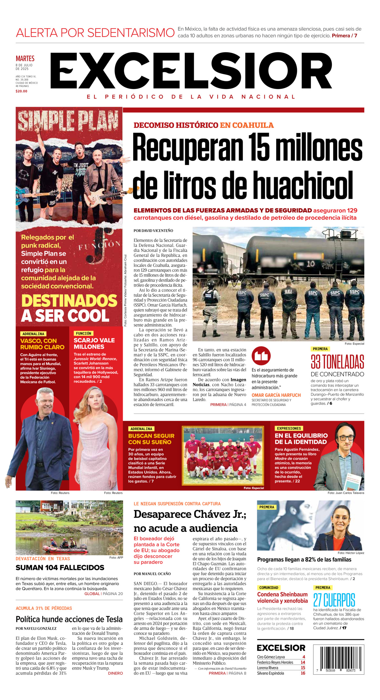 Excelsior, edición del martes 08 de julio de 2025 Excelsior, edición del martes 08 de julio de 2025