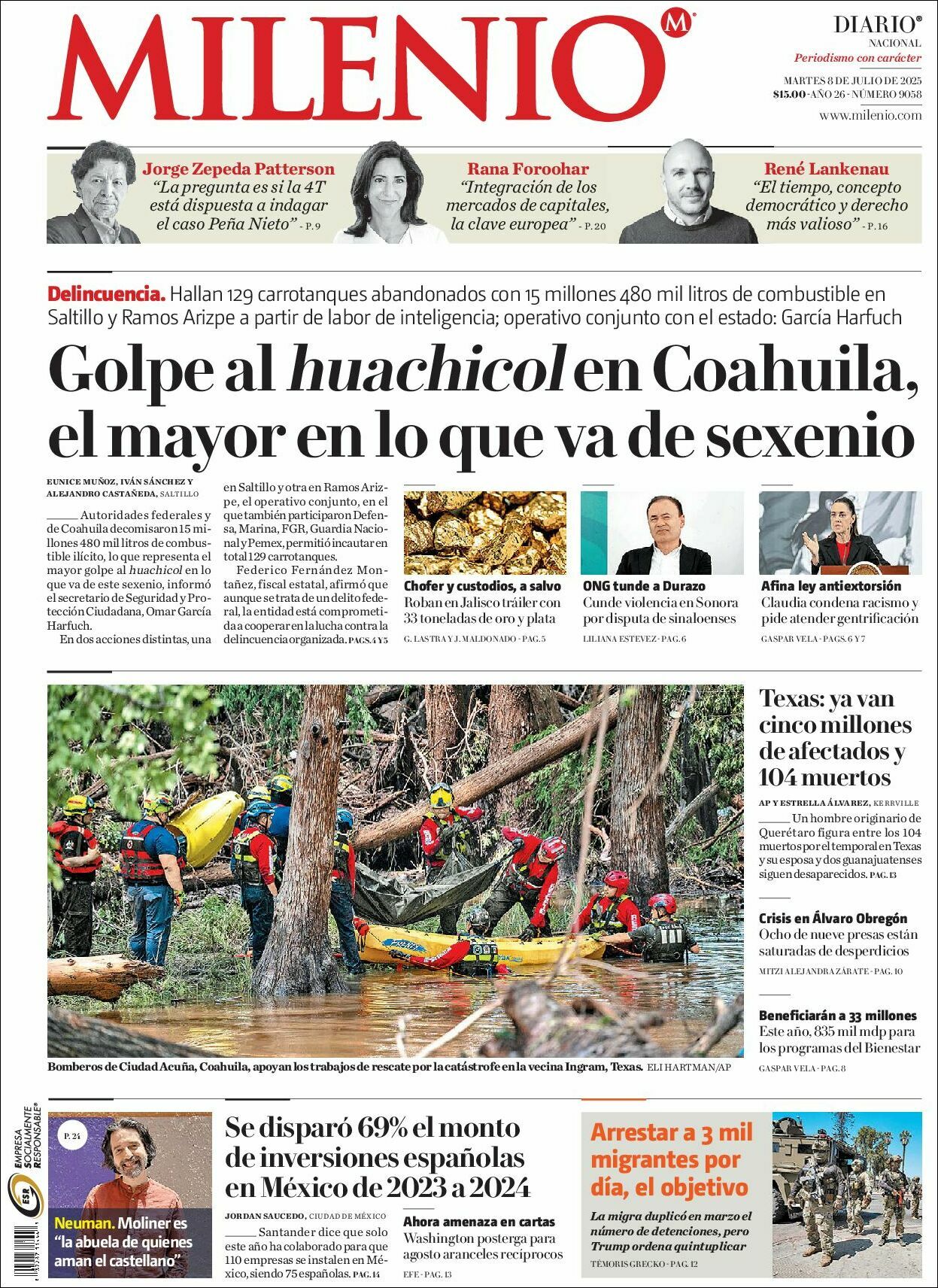 Milenio, edición del martes 08 de julio de 2025 Milenio, edición del martes 08 de julio de 2025