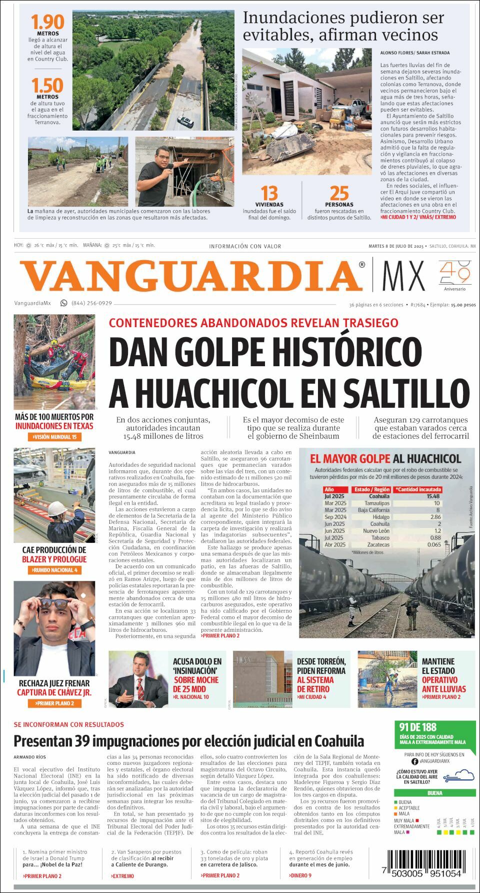 Vanguardia, edición del martes 08 de julio de 2025 Vanguardia, edición del martes 08 de julio de 2025