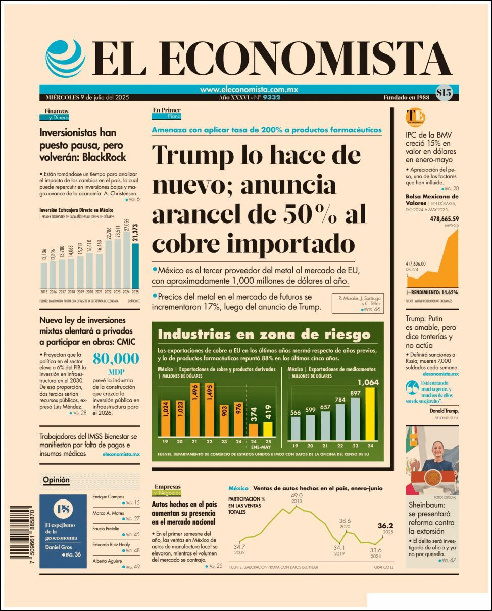 El Economista, edición del miércoles 09 de julio de 2025 El Economista, edición del miércoles 09 de julio de 2025