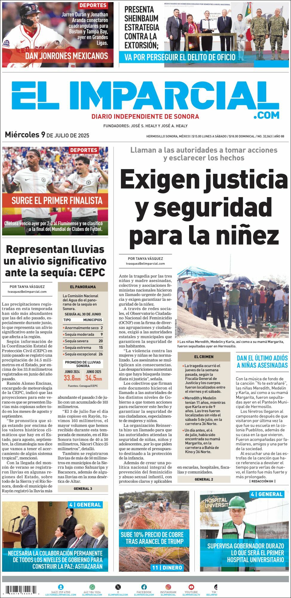 El Imparcial, edición del miércoles 09 de julio de 2025 El Imparcial, edición del miércoles 09 de julio de 2025