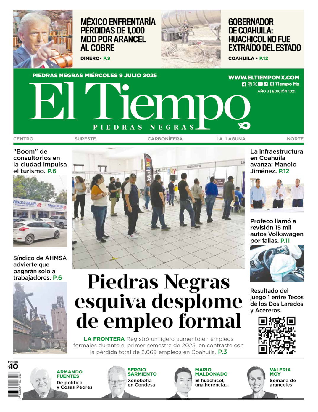 El Tiempo Piedras Negras, edición del miércoles 09 de julio de 2025 El Tiempo Piedras Negras, edición del miércoles 09 de julio de 2025