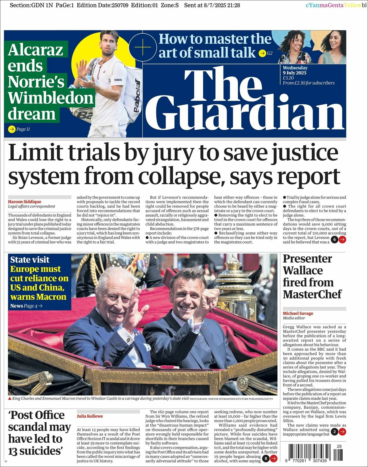 The Guardian, edición del miércoles 09 de julio de 2025 The Guardian, edición del miércoles 09 de julio de 2025