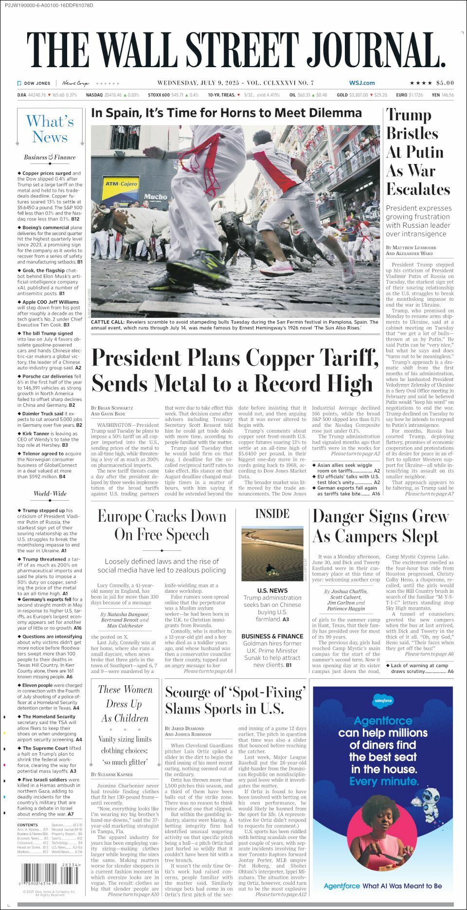 The Wall Street Journal, edición del miércoles 09 de julio de 2025 The Wall Street Journal, edición del miércoles 09 de julio de 2025