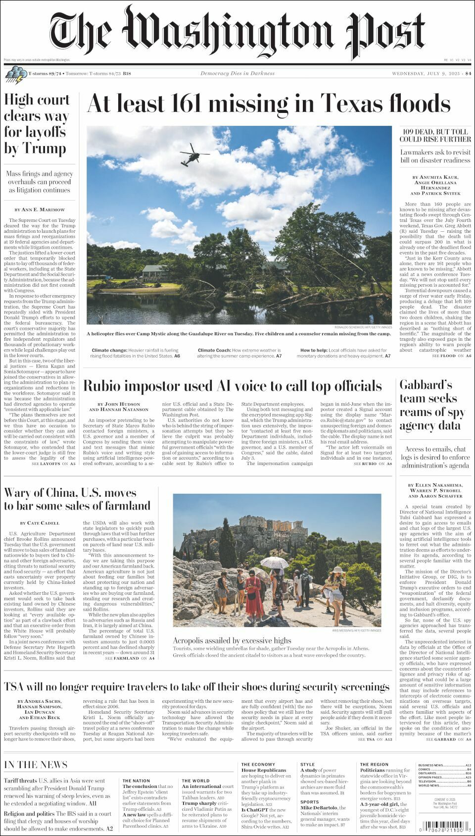 The Washington Post, edición del miércoles 09 de julio de 2025 The Washington Post, edición del miércoles 09 de julio de 2025