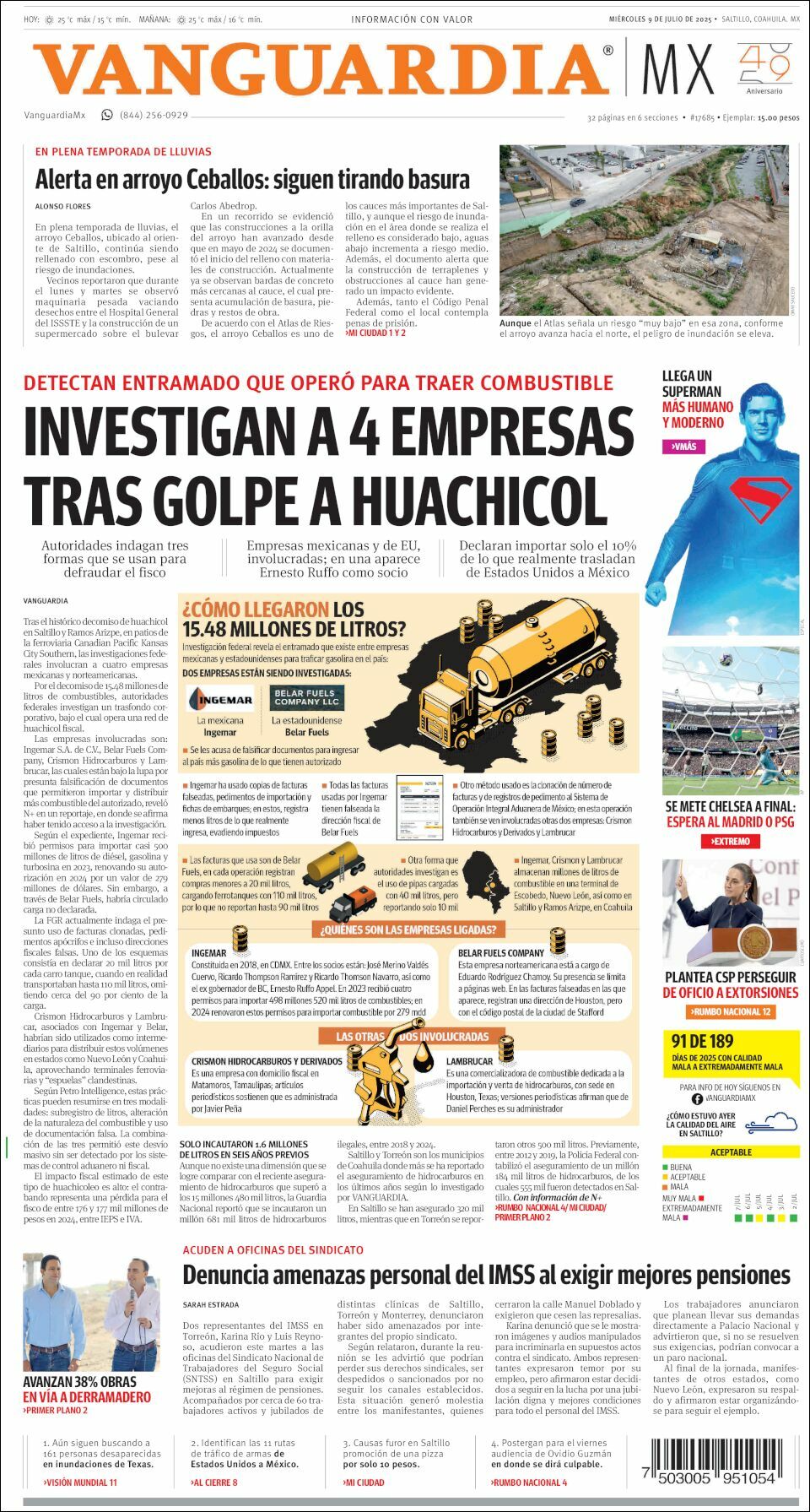 Vanguardia, edición del miércoles 09 de julio de 2025 Vanguardia, edición del miércoles 09 de julio de 2025