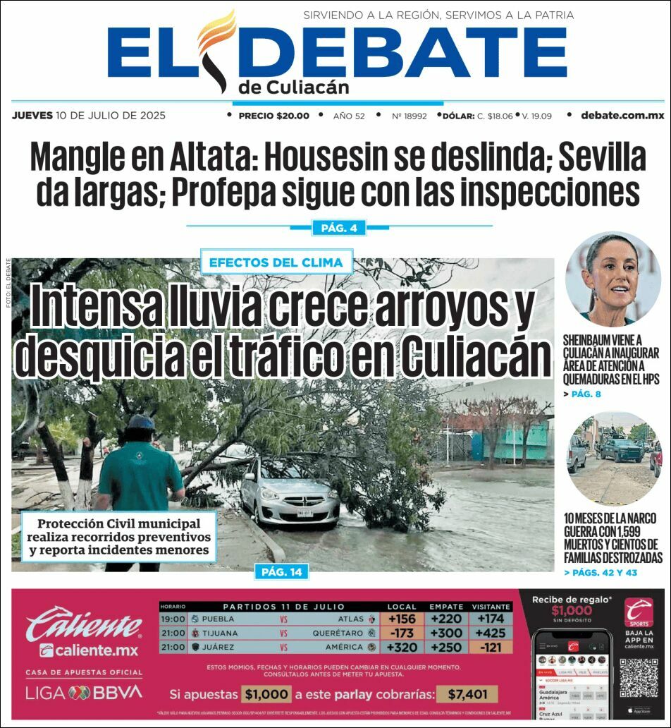 El Debate Culiacán, edición del jueves 10 de julio de 2025 El Debate Culiacán, edición del jueves 10 de julio de 2025